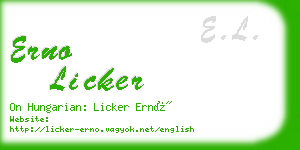 erno licker business card